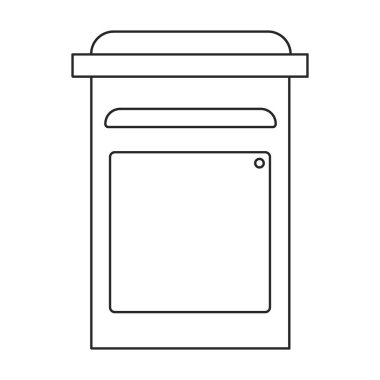 Posta kutusu vektör simgesi. Taslak vektör simgesi beyaz arkaplan posta kutusunda izole edildi.