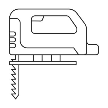 Elektrikli fretsaw vektör simgesi. Ana vektör simgesi beyaz arkaplan elektrikli testerede izole edildi .