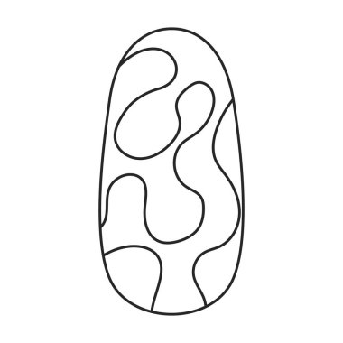 Manikür vektör simgesinin çivisi. Beyaz arka plan manikürünün tırnağında izole edilmiş dış hat vektör simgesi..