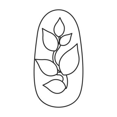 Manikür vektör simgesinin çivisi. Beyaz arka plan manikürünün tırnağında izole edilmiş dış hat vektör simgesi..