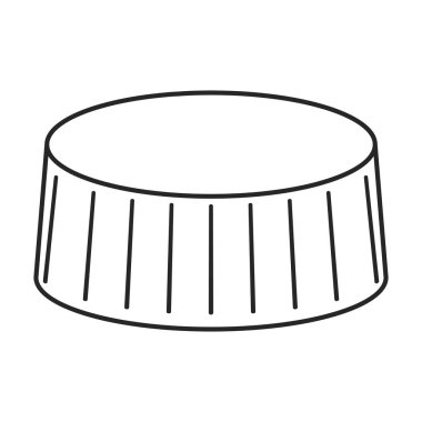 Cap şişe vektör simgesi. Taslak vektör simgesi beyaz arka plan kapağı şişesinde izole edildi.