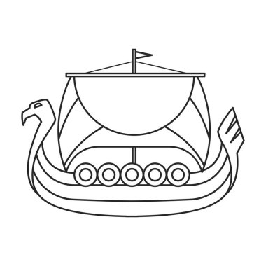 Gemi Viking vektör simgesi. Ana vektör simgesi beyaz arkaplan viking gemisinde izole edildi.