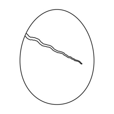 Yarı yumurta vektör ikonu. Taslak vektör simgesi beyaz arkaplanda yarım yumurta izole edildi.