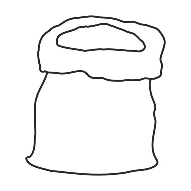 Un vektör simgesi torbası. Beyaz arkaplan un torbasında izole edilmiş ana vektör simgesi..