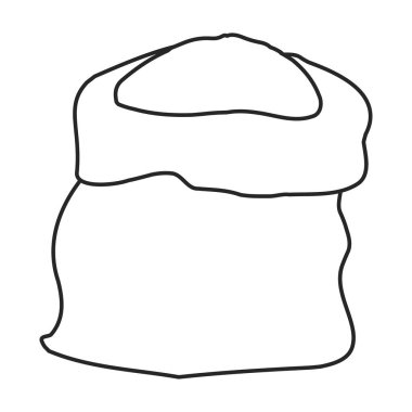 Un vektör simgesi torbası. Beyaz arkaplan un torbasında izole edilmiş ana vektör simgesi..