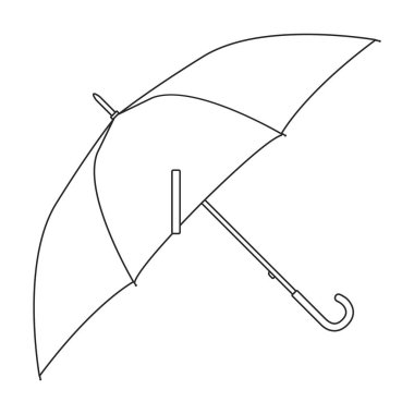 Şemsiye vektör simgesi. Beyaz arkaplan şemsiyesinde izole edilmiş dış hat vektör simgesi.