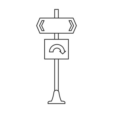 Yol işareti vektör simgesi. Taslak vektör yol işareti beyaz arkaplanda izole edildi .