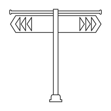 Street Arrow vektör simgesi. Beyaz arkaplanda izole edilmiş vektör simgesi sokak oku .