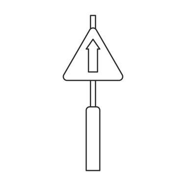 Yol işareti vektör simgesi. Taslak vektör yol işareti beyaz arkaplanda izole edildi .