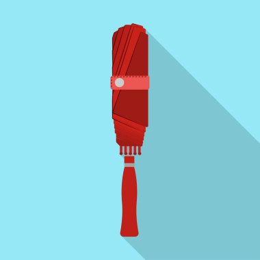 Şemsiye vektör simgesi. Beyaz arkaplan şemsiyesinde izole edilmiş düz vektör simgesi.