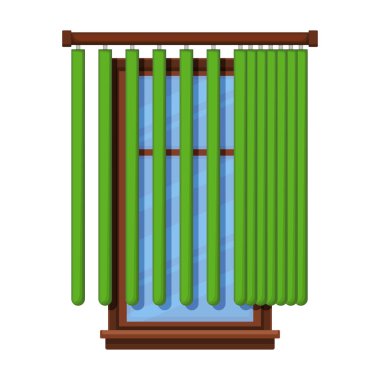 Pencere kör vektör karikatür simgesi. Beyaz arka planda vektör illüstrasyon külüstürü. Pencere körlüğünün izole çizgi film resimleme simgesi .