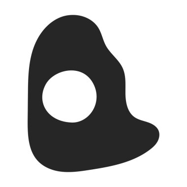 Kızarmış yumurta vektör simgesi. Siyah vektör simgesi beyaz arka planda izole edilmiş..