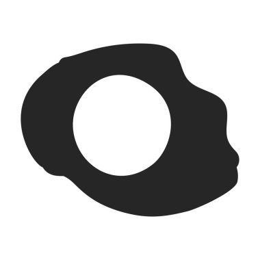 Kızarmış yumurta vektör simgesi. Siyah vektör simgesi beyaz arka planda izole edilmiş..