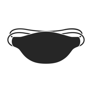 Solunum vektörü simgesi. Siyah vektör simgesi beyaz arkaplan solunum cihazında izole edildi.