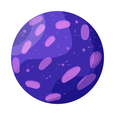 Gezegen ve mavi sembolün vektör çizimi. Gezegen grafiği ve web için uzay stoku sembolü.