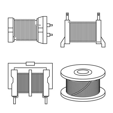 Sarmal ve sıkıştırma ikonunun vektör tasarımı. Stok için spiral ve torsiyon vektör simgesi koleksiyonu.