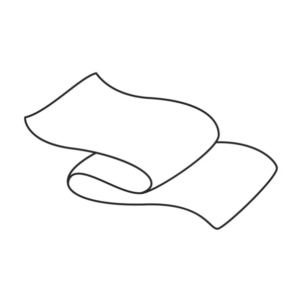 Ícone vetor toalha icon.Outline vetor isolado na toalha de fundo branco. — Vetor de Stock