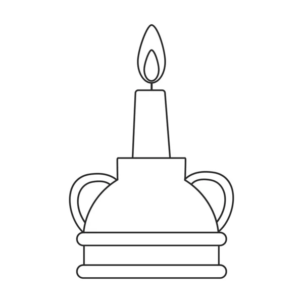 Εικονίδιο διάνυσμα κεριών Περίγραμμα διάνυσμα απομονωμένο σε λευκό φόντο κηροπήγιο. — Διανυσματικό Αρχείο
