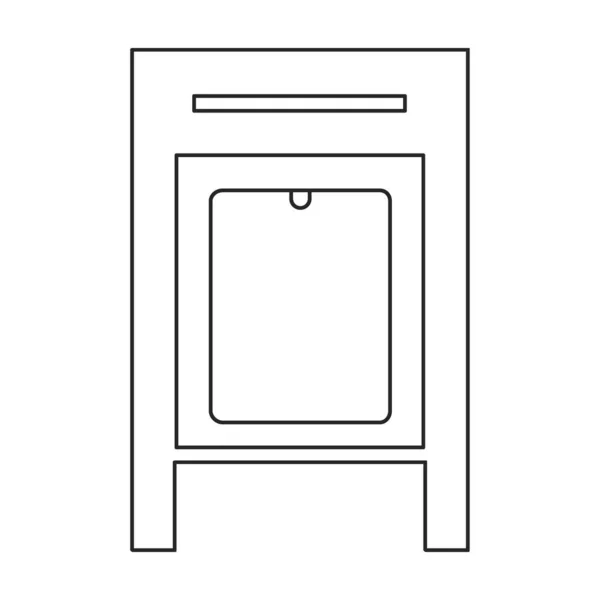 Icône vectorielle boîte aux lettres Icône vectorielle contour isolé sur fond blanc boîte aux lettres. — Image vectorielle