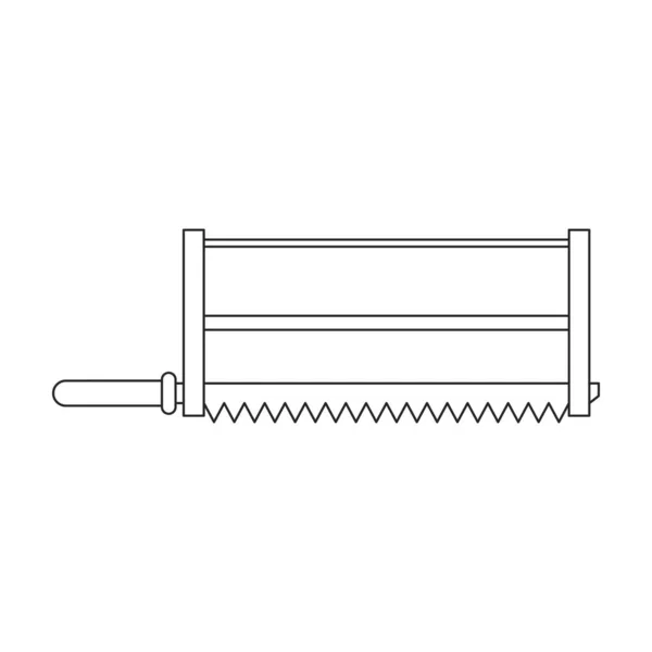 手锯矢量图标.在白色背景手锯上隔离的轮廓矢量图标 . — 图库矢量图片