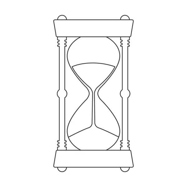 Timglasvektor ikon.Disposition vektor ikon isolerad på vit bakgrund timglas. — Stock vektor