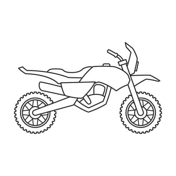 Μοτοσικλέτα διάνυσμα εικόνα.Περίγραμμα διάνυσμα εικονίδιο απομονώνονται σε λευκό φόντο μοτοσικλέτας. — Διανυσματικό Αρχείο