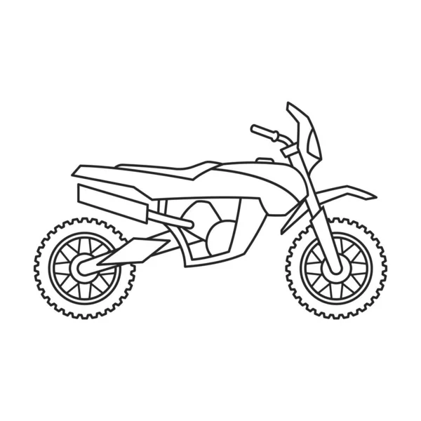 Мотоцикл вектор значок. Контур вектора значок изолирован на белом фоне мотоцикла. — стоковый вектор