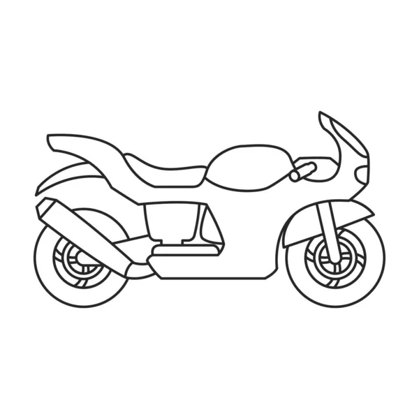 Moto vettoriale icon.Outline icona vettoriale isolato su moto sfondo bianco. — Vettoriale Stock