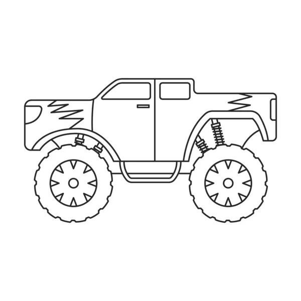 Mostro camion vettoriale icon.Outline icona vettoriale isolato su sfondo bianco monster truck. — Vettoriale Stock