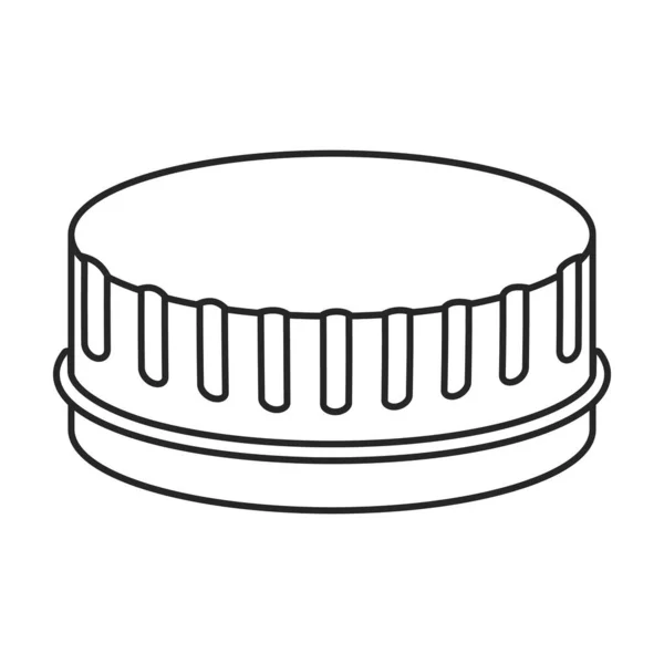 瓶盖矢量图标.在白底瓶盖上隔离的轮廓矢量图标. — 图库矢量图片