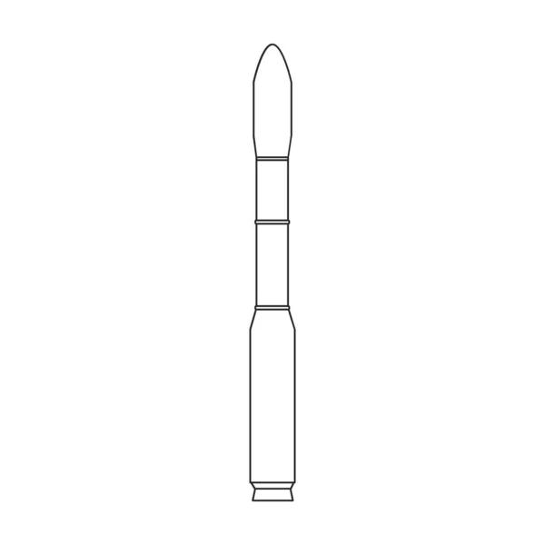 Space Rakete Vektor icon.Outline Vektor Symbol isoliert auf weißem Hintergrund Weltraumrakete. — Stockvektor