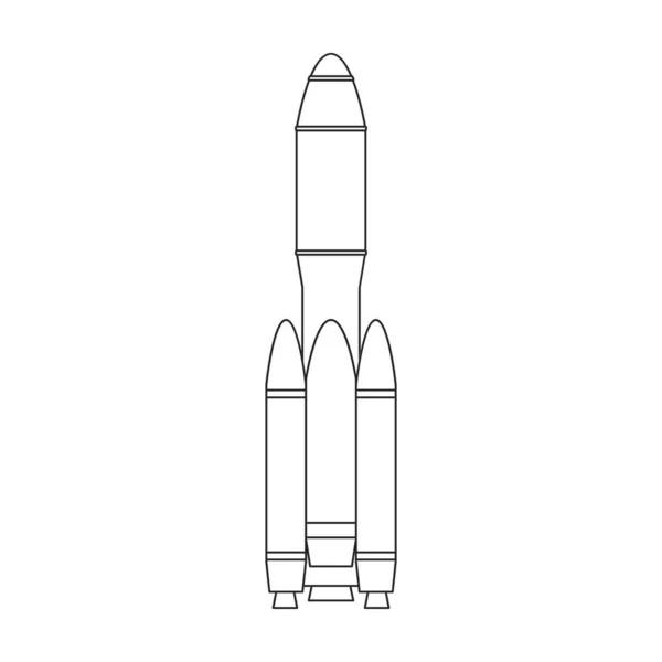Icône vectorielle fusée spatiale.Décrivez l'icône vectorielle isolée sur fond blanc fusée spatiale. — Image vectorielle
