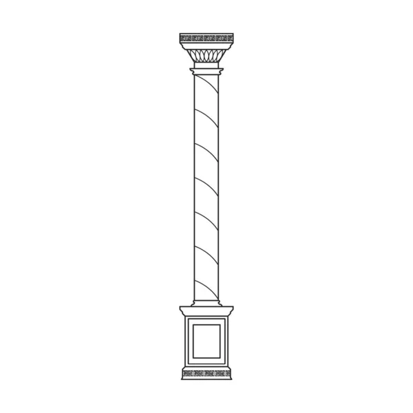 Kolomkolom vector icoon. Overzicht vector pictogram geïsoleerd op witte achtergrond kolom. — Stockvector