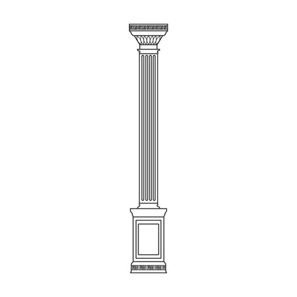 Значок вектора столбца столба. Иконка контура вектора, выделенная на столбце белого фона. — стоковый вектор