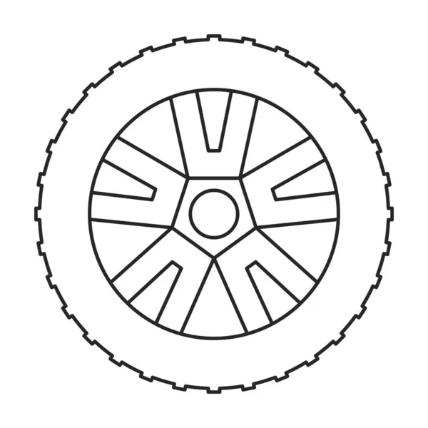 Wheel car vector icon.Outline vector icon isolated on white background wheel car. — Stock Vector