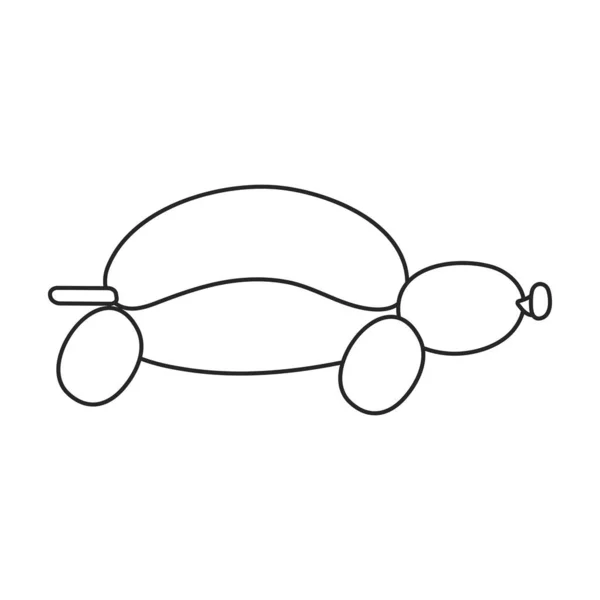 Icône vectorielle de la tortue ballonnette.Décrivez l'icône vectorielle isolée sur fond blanc. — Image vectorielle
