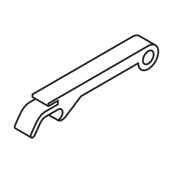 Bottle-opener isometrische vector icon.Outline vector pictogram geïsoleerd op witte achtergrond fles-opener. — Stockvector