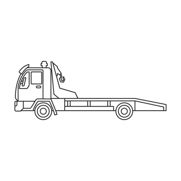 Truck tow vector icon.Outline vector icon isolated on white background truck tow. — Stock Vector