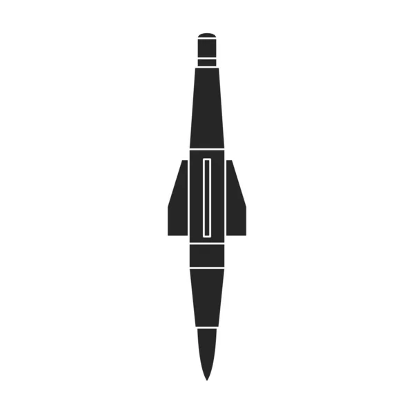 Ballistische raket vector icon.Black vector pictogram geïsoleerd op witte achtergrond ballistische raket. — Stockvector