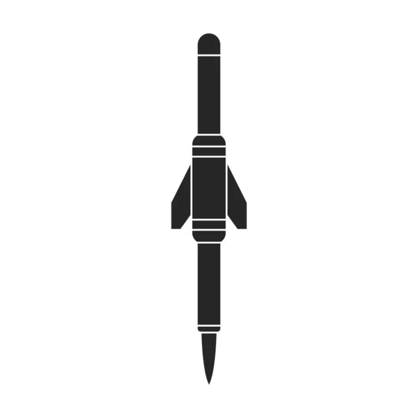 弾道ミサイルベクトルのアイコン白地弾道ミサイルに分離された黒いベクトルのアイコン. — ストックベクタ