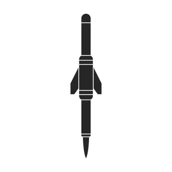 Ballistische Rakete Vektor icon.Black Vektor Symbol isoliert auf weißem Hintergrund ballistische Rakete. — Stockvektor