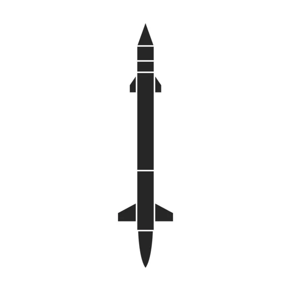 Icona vettoriale nera isolata su sfondo bianco missile balistico. — Vettoriale Stock