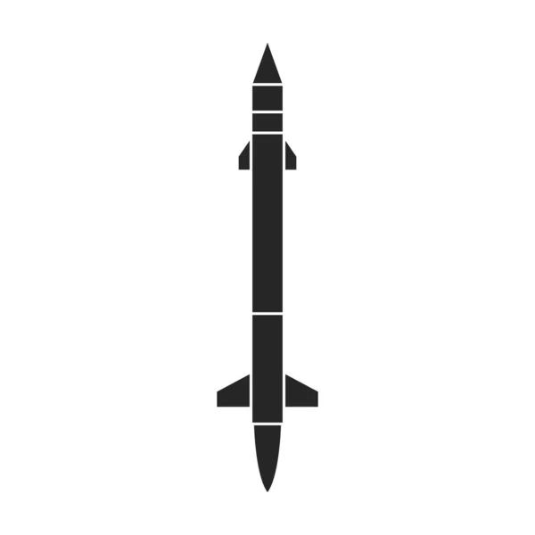 Ballistische raket vector icon.Black vector pictogram geïsoleerd op witte achtergrond ballistische raket. — Stockvector