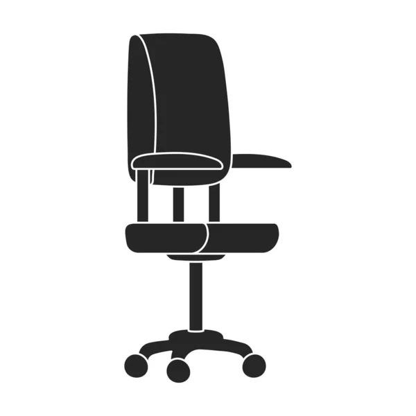 Stoel kantoor vector zwart pictogram. Vector illustratie fauteuil kantoor op witte achtergrond. Geïsoleerde zwarte illustratie icoon van stoel kantoor. — Stockvector