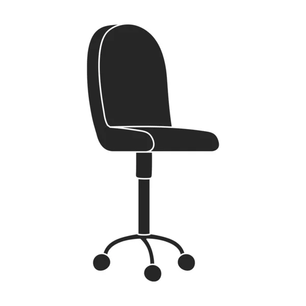 Chaise bureau vecteur icône noire. Bureau de fauteuil d'illustration vectorielle sur fond blanc. Isolé icône d'illustration noire du bureau de la chaise. — Image vectorielle