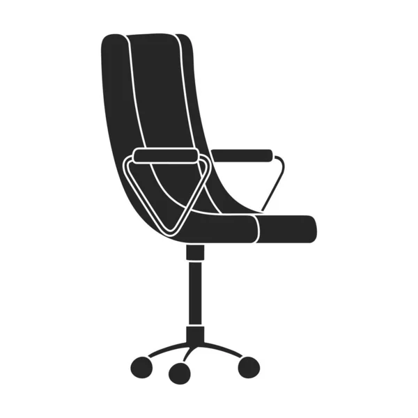 Stoel kantoor vector zwart pictogram. Vector illustratie fauteuil kantoor op witte achtergrond. Geïsoleerde zwarte illustratie icoon van stoel kantoor. — Stockvector