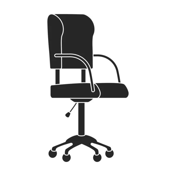 Stoel kantoor vector zwart pictogram. Vector illustratie fauteuil kantoor op witte achtergrond. Geïsoleerde zwarte illustratie icoon van stoel kantoor. — Stockvector