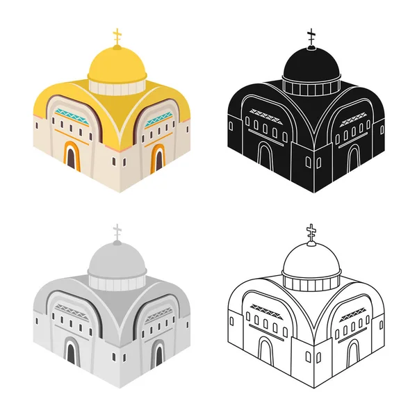 Objeto aislado de iglesia y logotipo ortodoxo. Colección de la iglesia y capilla stock vector ilustración. — Vector de stock
