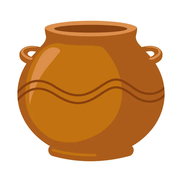 Diseño vectorial de maceta e icono de cerámica. Elemento web de la ilustración vector de la olla y el stock marrón. — Archivo Imágenes Vectoriales