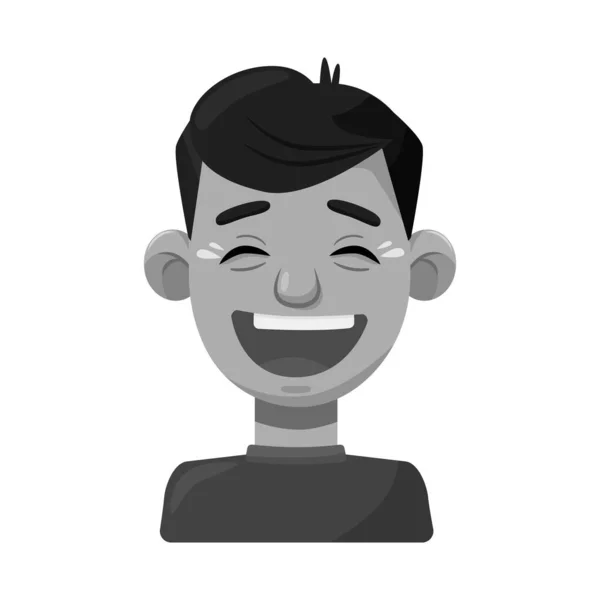 Векторная иллюстрация парня и логотип смеха. Символ паутины и эмоций. — стоковый вектор